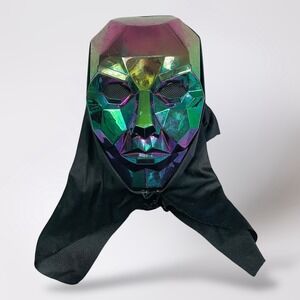 Iridescent Geometric Mask Costume Rave Cosplay EDM Festival Party